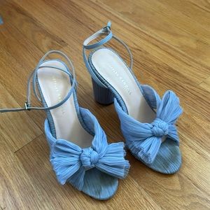 Loeffler Randall Pleated Bow Platform Sandals